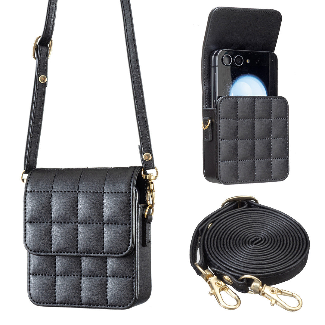 Quilted Crossbody Phone Pouch for Samsung Z Flip