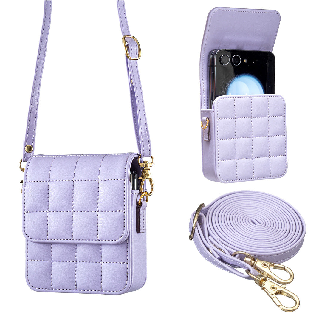 Quilted Crossbody Phone Pouch for Samsung Z Flip