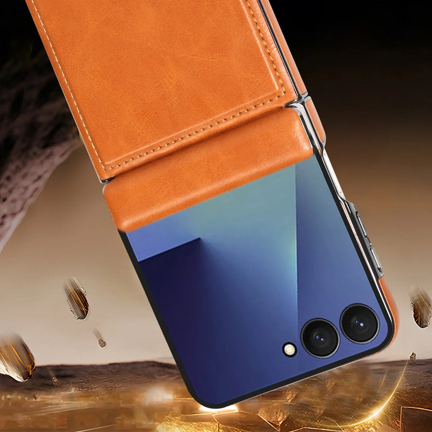 Leather Case With Hinge Protection For Galaxy Z Flip Series