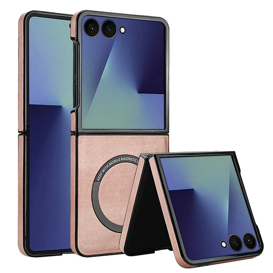 Magnetic Leather Case for Galaxy Z Flip