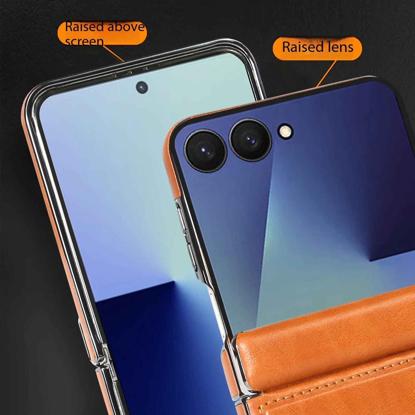 Leather Case With Hinge Protection For Galaxy Z Flip Series
