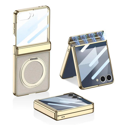 Magnetic Leather Rotating Stand Case