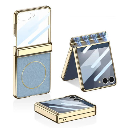Luxury Magnetic Leather Case with Hinge protection