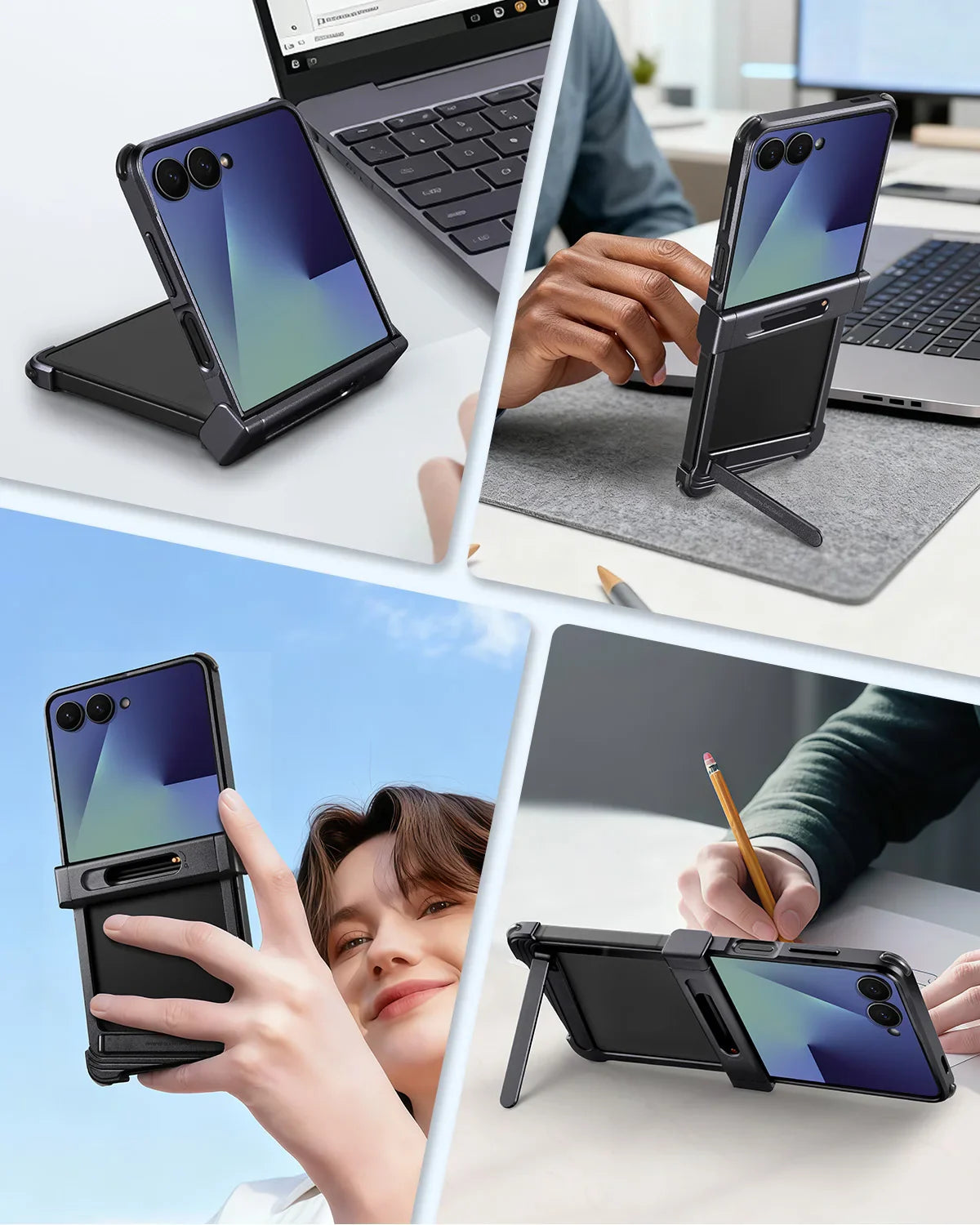 Metal Frameless Case with Stand for Galaxy Z Flip 7