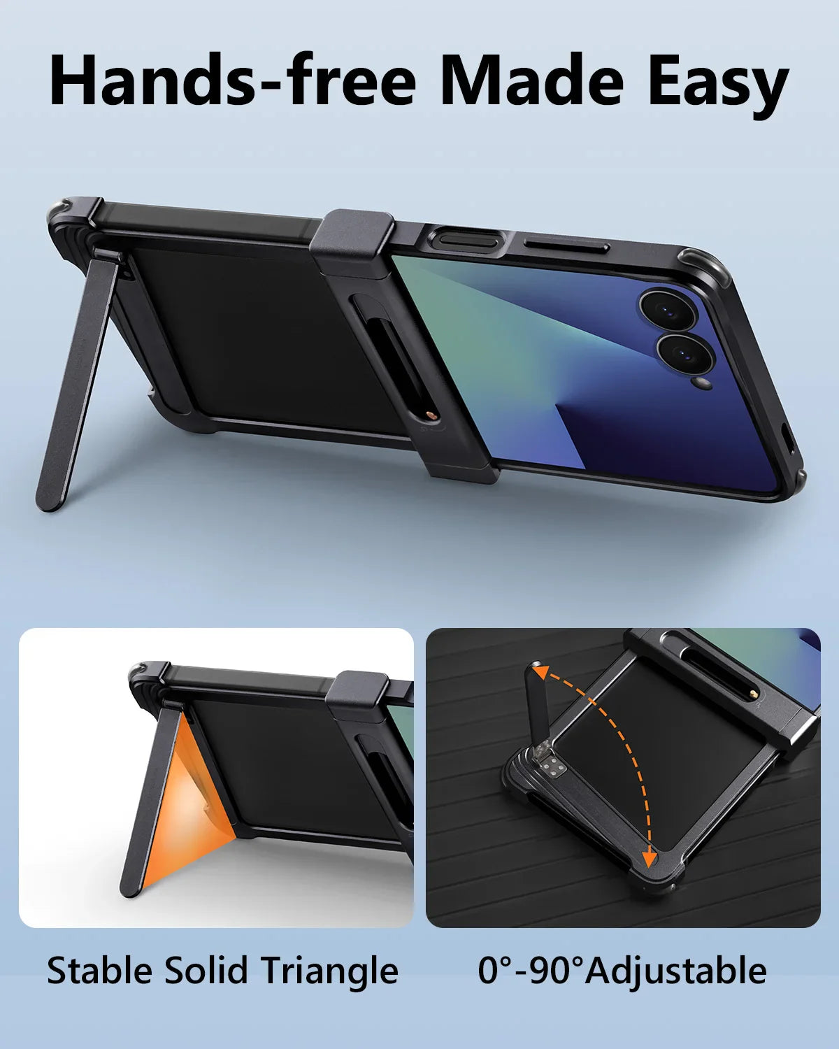 Metal Frameless Case with Stand for Galaxy Z Flip 7