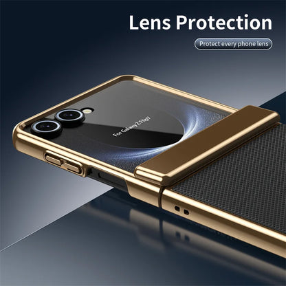 Luxury Leather Electroplated Case For Z Flip Series