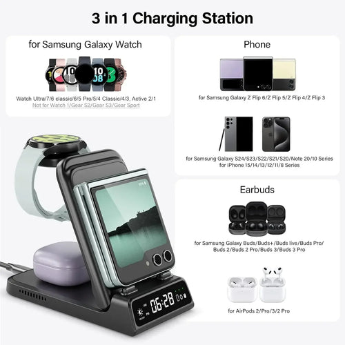 3-in-1 Charging Station for Samsung Galaxy Phone & Galaxy Watch Series