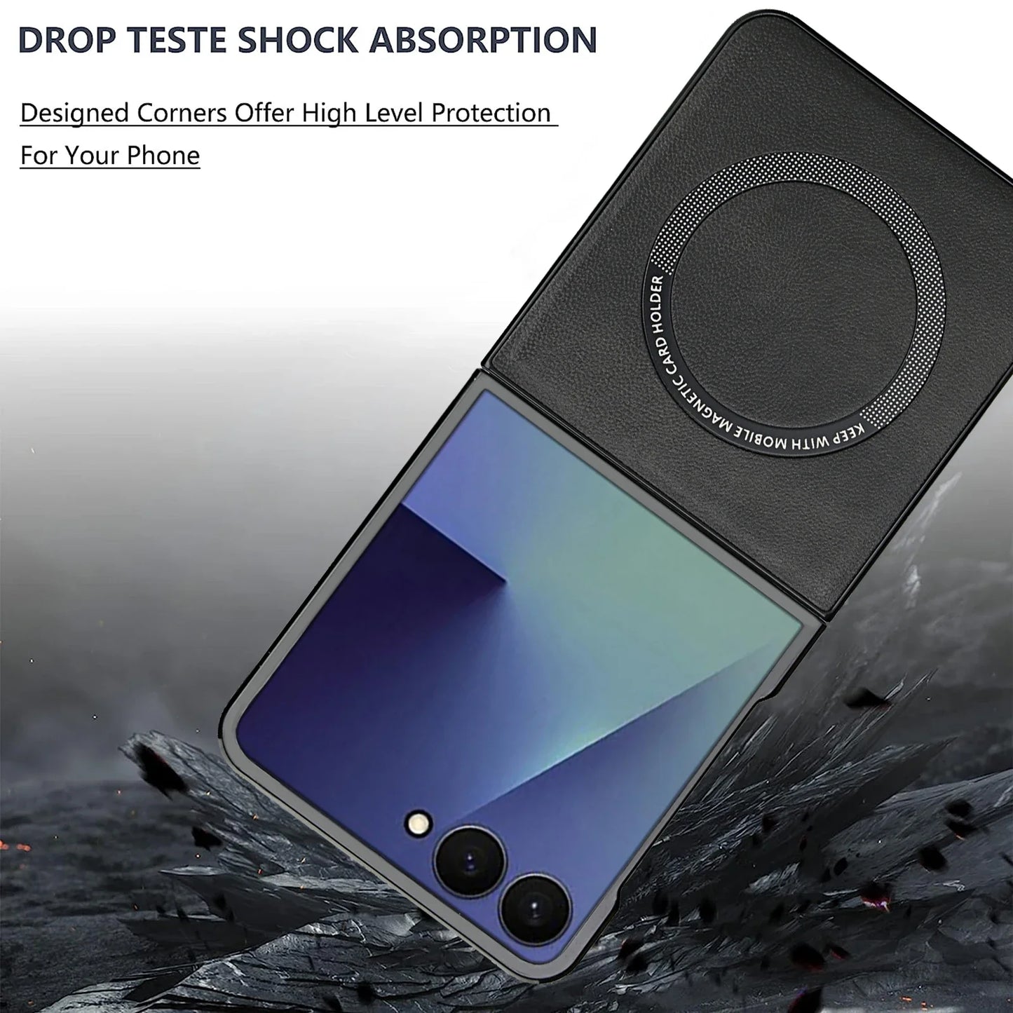Magnetic Leather Case for Galaxy Z Flip