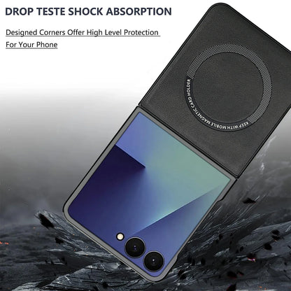 Magnetic Leather Case for Galaxy Z Flip