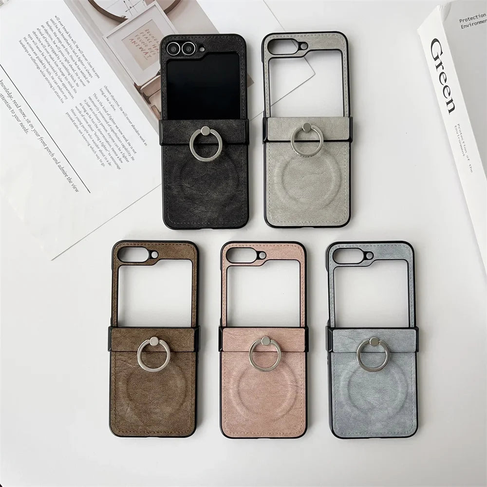 Elegant Leather Ring Stand Case