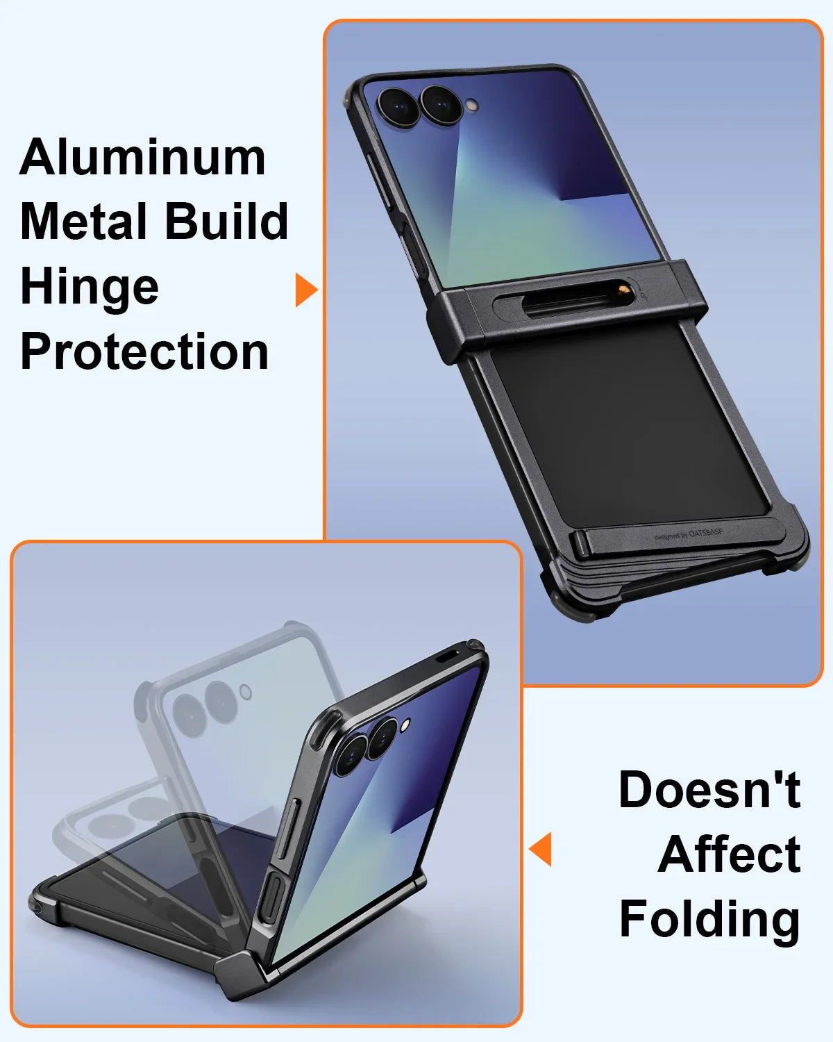 Metal Frameless Case with Stand for Galaxy Z Flip 7