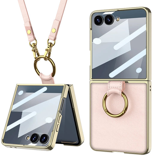 Crossbody Leather Case with Ring Kickstand
