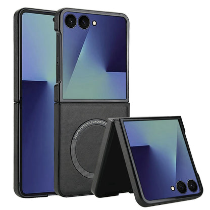 Magnetic Leather Case for Galaxy Z Flip