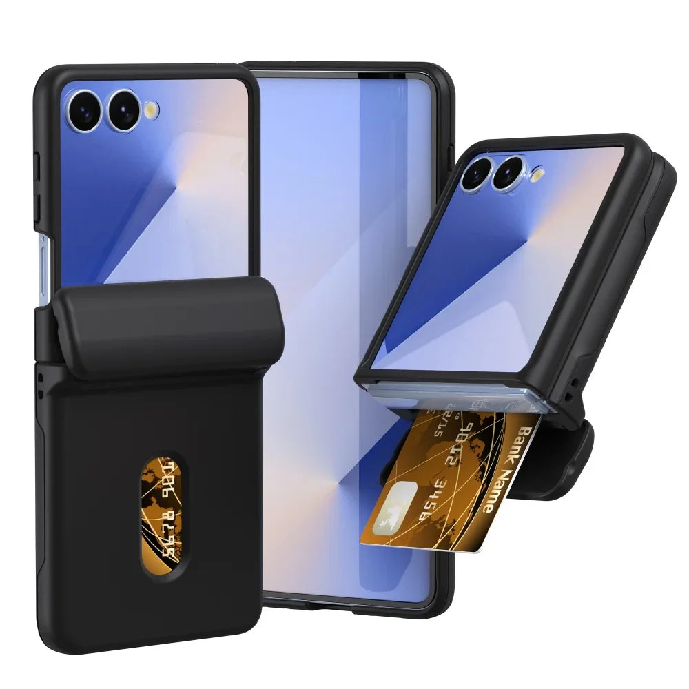 Card Slot Wallet Case with Hinge Shield