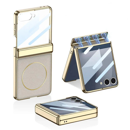 Luxury Magnetic Leather Case with Hinge protection