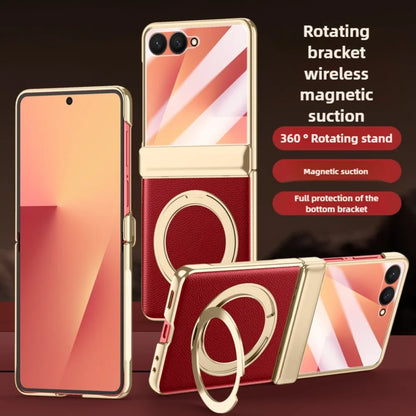 Magnetic Ring Stand Leather Case