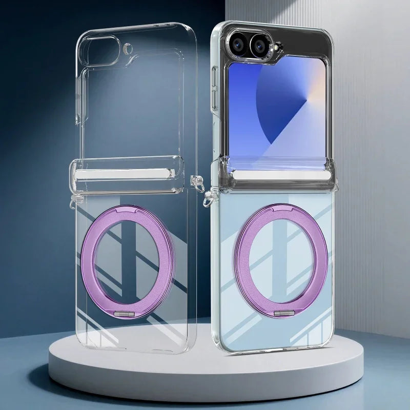 Transparent Ring Kickstand Case For Z Flip