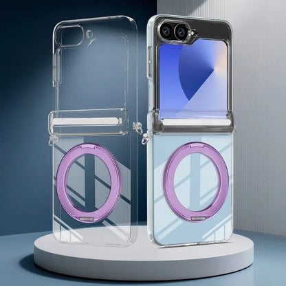 Transparent Ring Kickstand Case For Z Flip