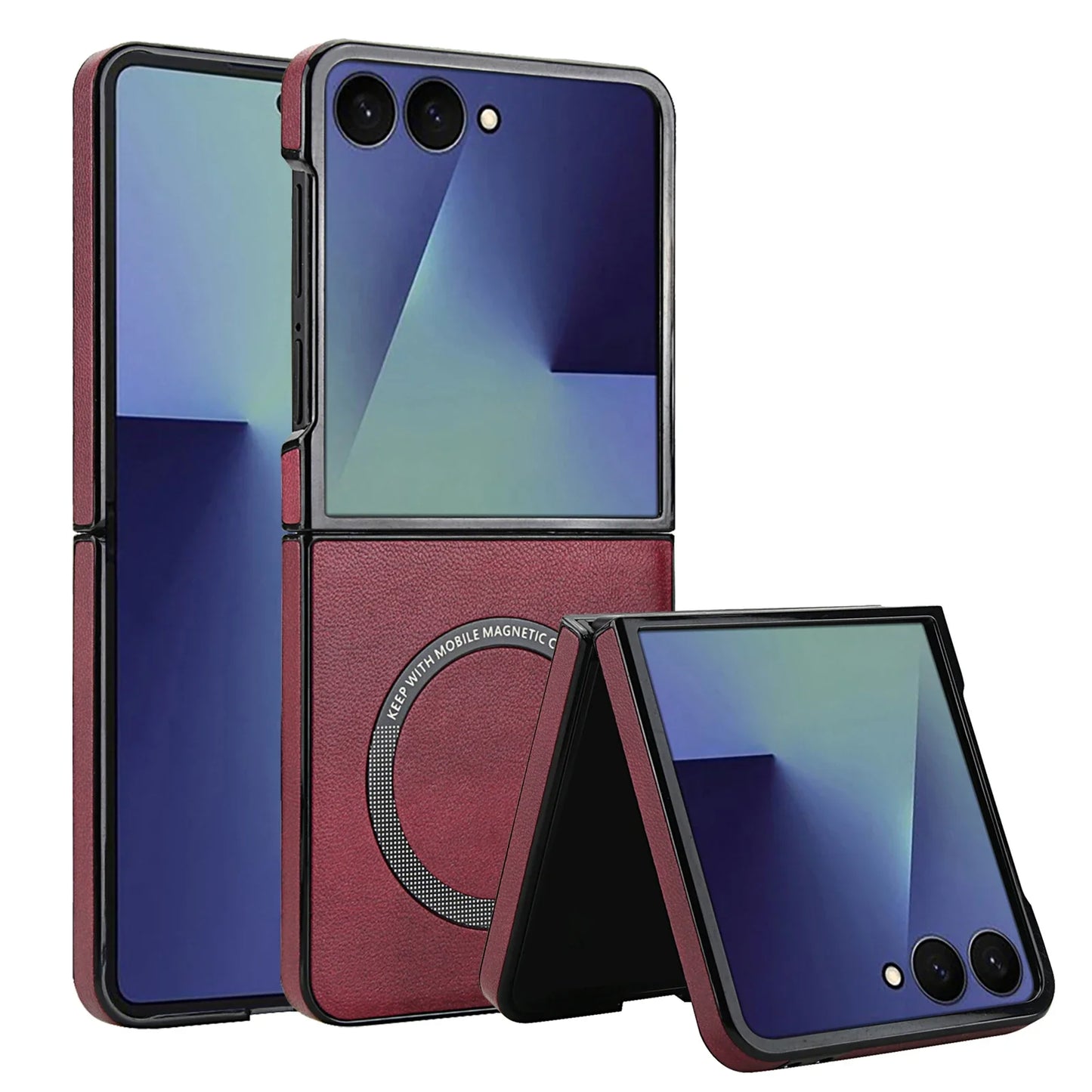 Magnetic Leather Case for Galaxy Z Flip