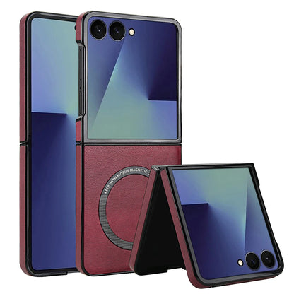 Magnetic Leather Case for Galaxy Z Flip