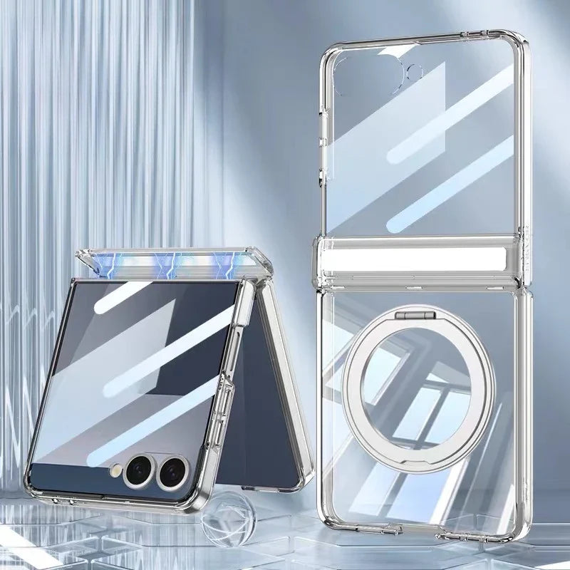 Transparent Ring Kickstand Case For Z Flip