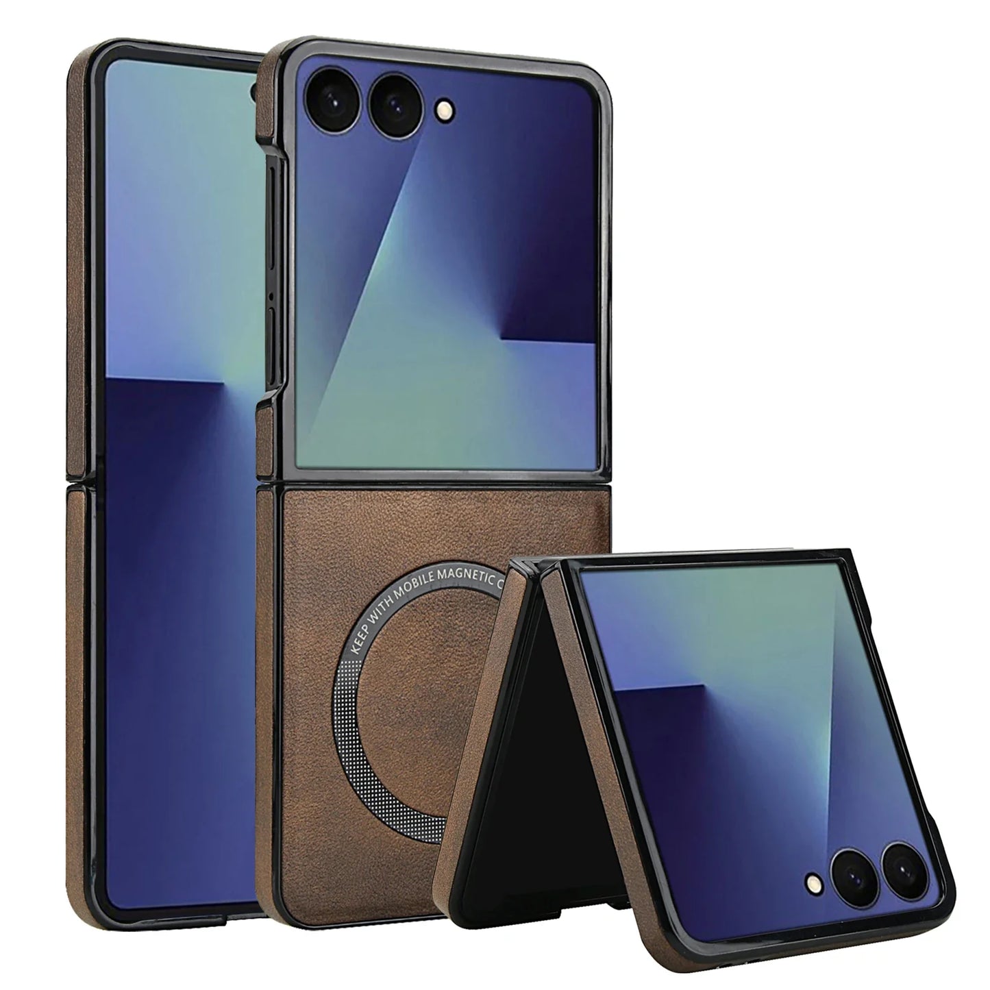 Magnetic Leather Case for Galaxy Z Flip
