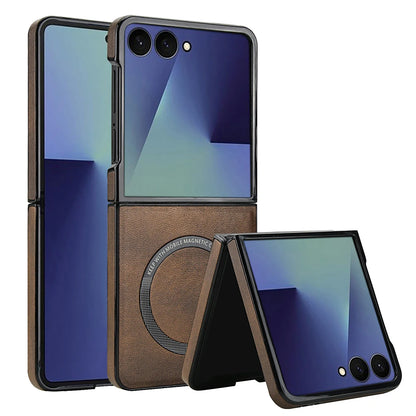 Magnetic Leather Case for Galaxy Z Flip