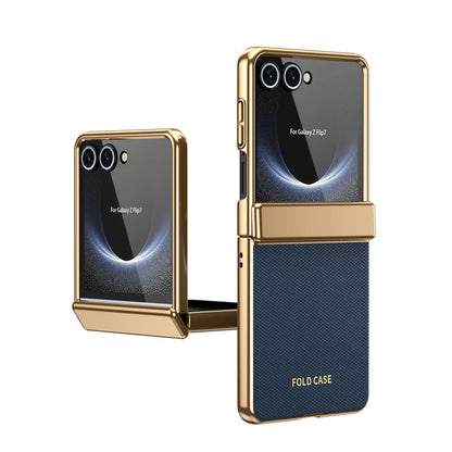 Luxury Leather Electroplated Case For Z Flip Series