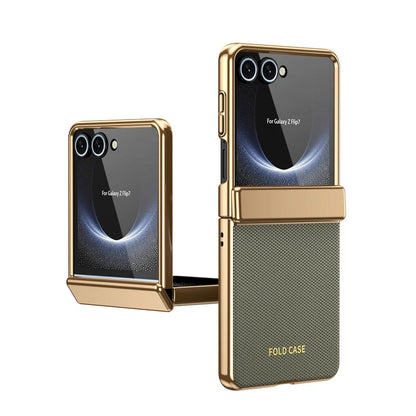 Luxury Leather Electroplated Case For Z Flip Series