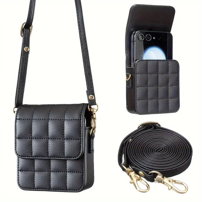 Quilted Crossbody Phone Pouch for Samsung Z Flip