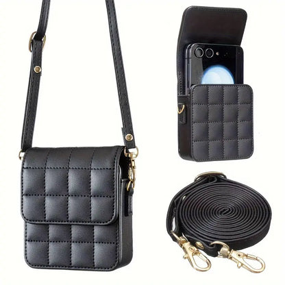 Quilted Crossbody Phone Pouch for Samsung Z Flip
