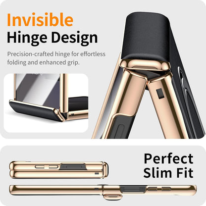LuxeRing Magnetic Leather Case For Z Flip