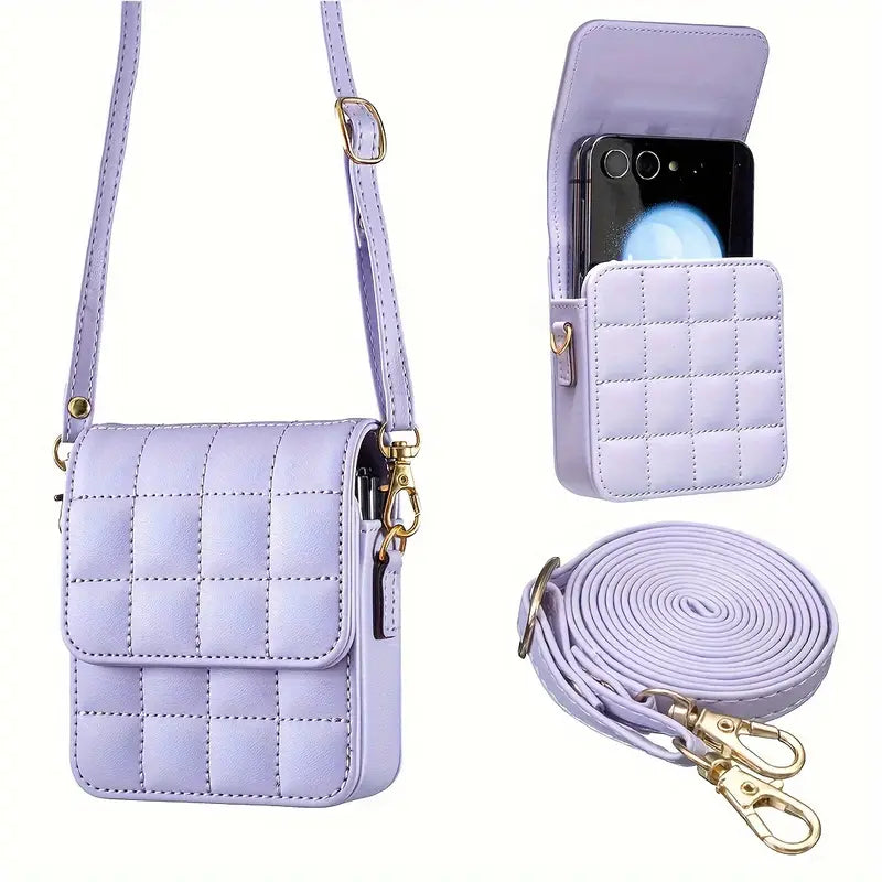 Quilted Crossbody Phone Pouch for Samsung Z Flip