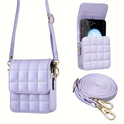 Quilted Crossbody Phone Pouch for Samsung Z Flip